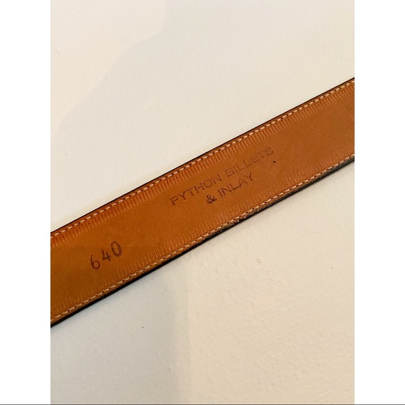 Vintage leather and python western belt - Picture 3 of 5